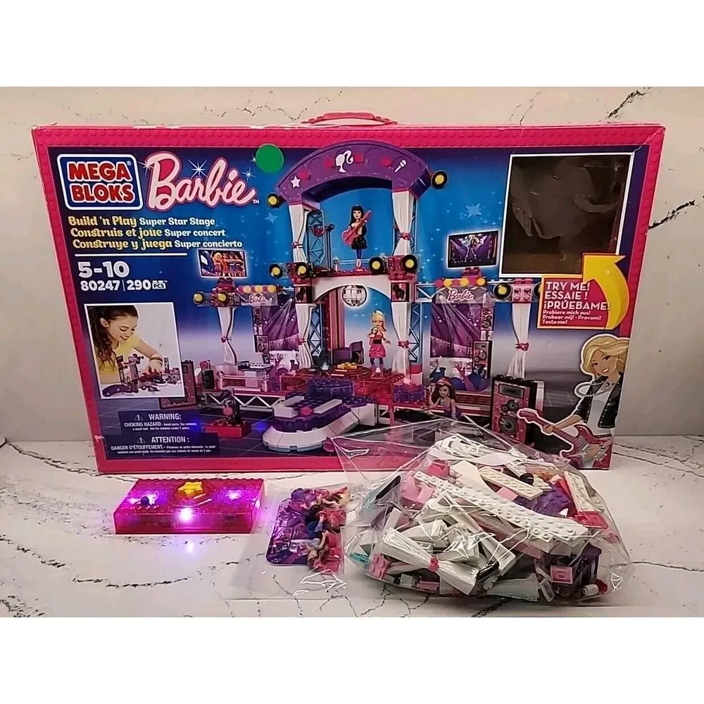 Mega Blocks Barbie‎ Build 'n Play Super Star Stage 80247 +80212 80224 80202